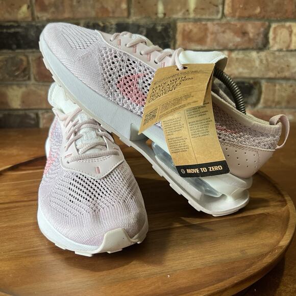 NIke Air Max Pink Flyknit Racer Women's Size 7 Pink Pearl Shoes Sneakers - Picture 15 of 16